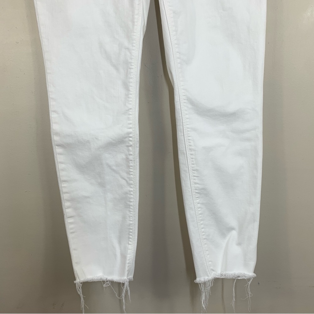 Lucky Brand White Ava Skinny Mid rise Denim Ankle Raw Hem  Jeans-Size 12/31 - Picture 4 of 15